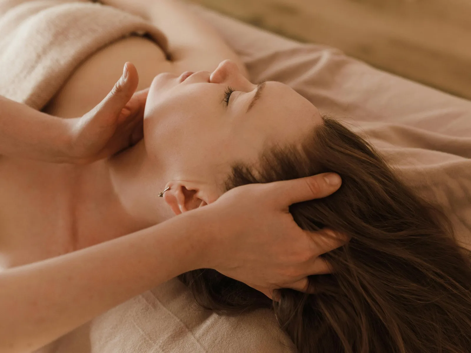 Soothing scalp and head massage during a Signature Head Spa treatment at Forest Spa in Poway