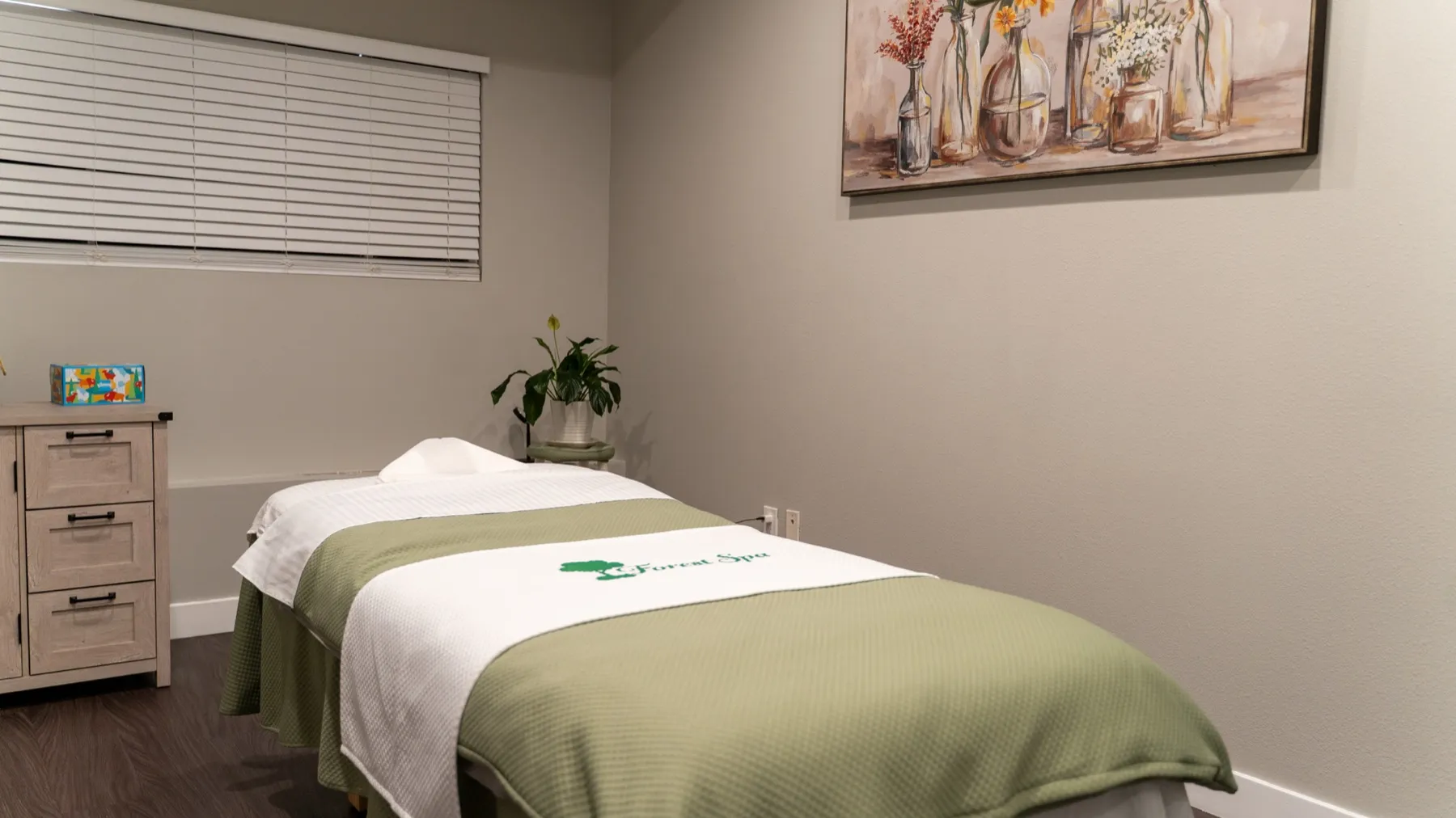 Private treatment room for deep tissue and Swedish massage at Forest Spa in Poway, San Diego